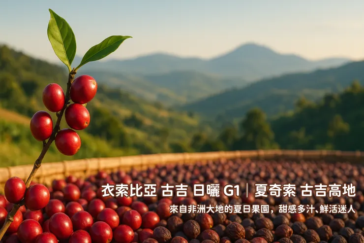【衣索比亞 古吉 日曬 G1｜夏奇索 古吉高地】 ——來自非洲大地的夏日果園，甜感多汁、鮮活迷人。​