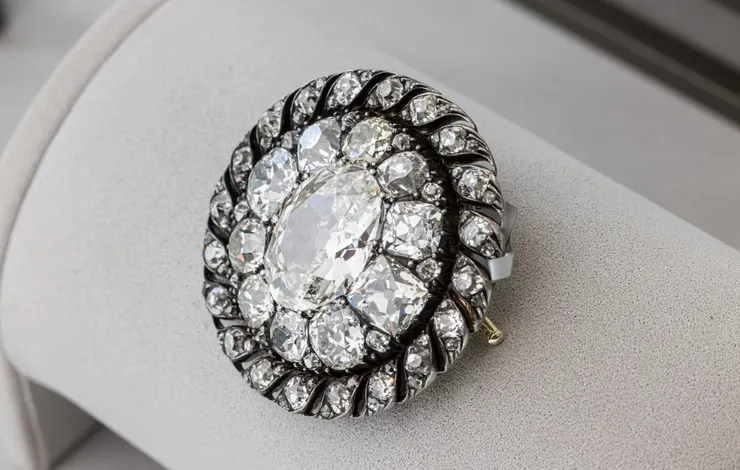 蘇富比拍賣行展示一枚曾屬於拿破崙的鑽石胸針