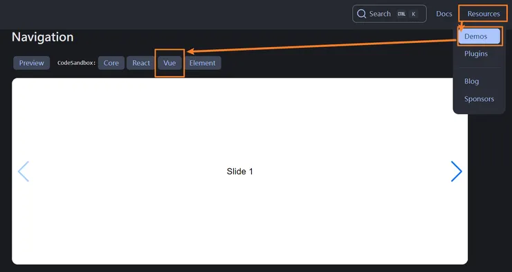 從 Swiper 11 Demos 找到適合的範例