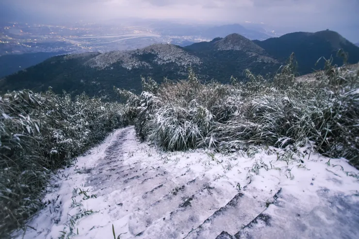 大屯山降雪實屬難得。