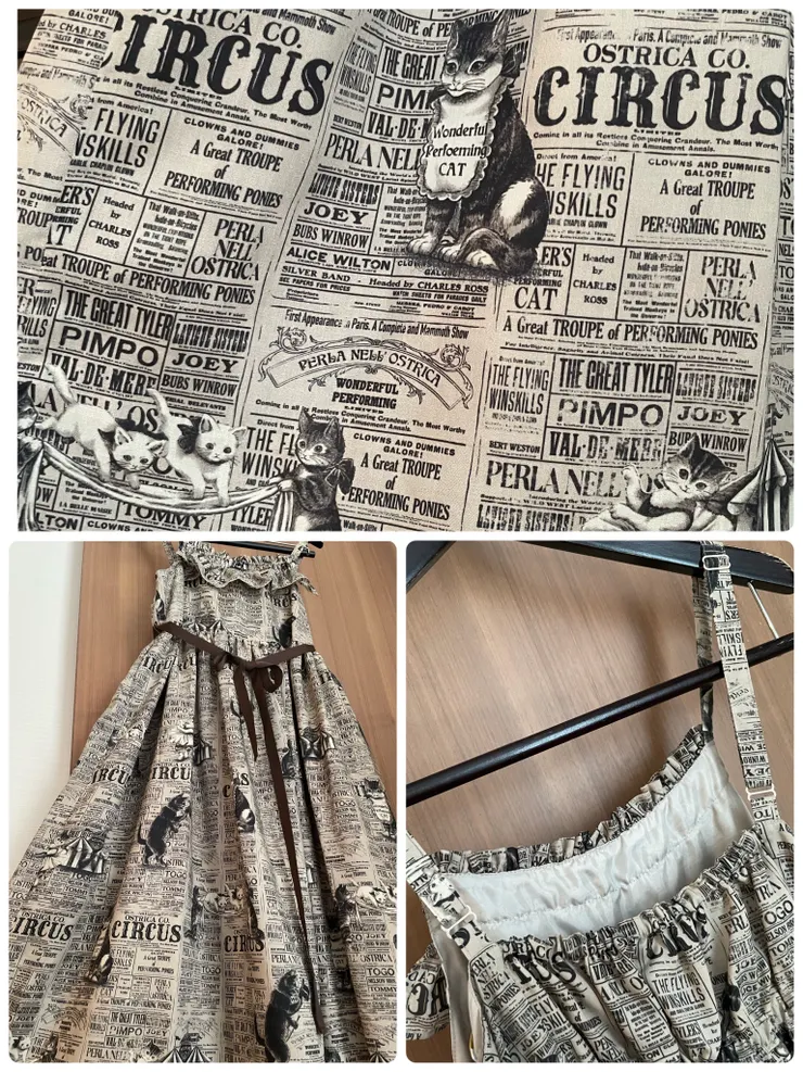 超多可愛貓貓,肩帶也可以調整。這件穿起來日常又舒服,不知道要穿什麼都直接無腦套這件。