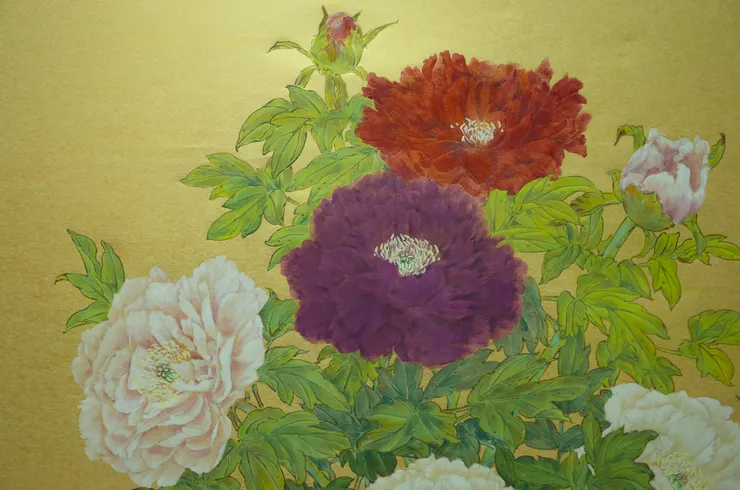 〈貢花／宜家宜室〉局部－上方牡丹