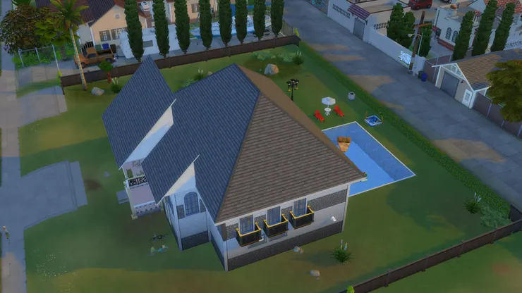 Sims 4最厭的地方是要自己畫屋頂！我覺得很難，看我畫得這麼不知所謂。3能自動加上屋頂，方便得多。