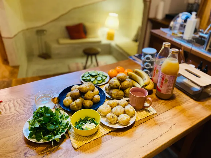 ▲在鳥取旅行準備的早餐與重金屬排毒果昔