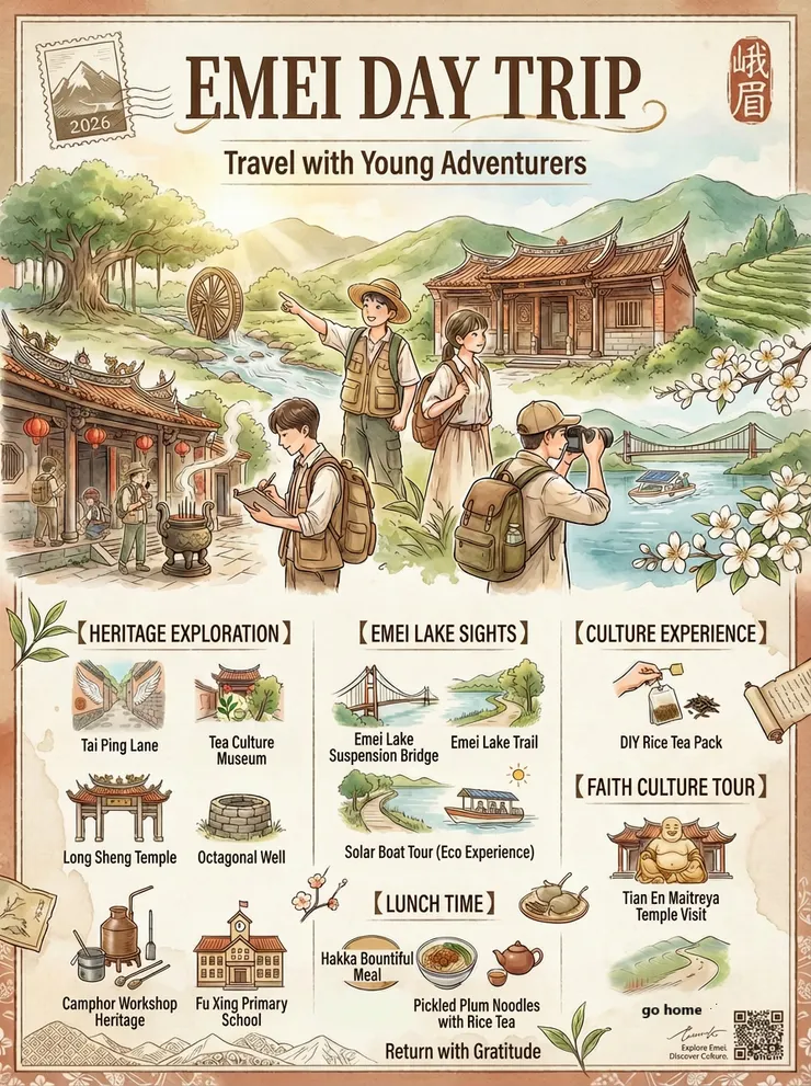 （Emei Hakka Village Culture [One-Day Study Tour Essence] Itinerary）