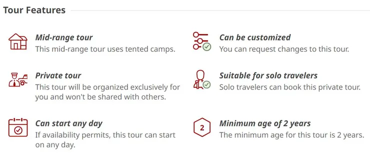 網站上有提供6個常見的比較資訊