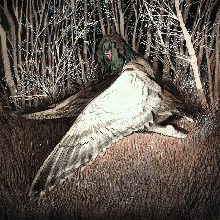 鳥人化的藻，台北展展出作品。