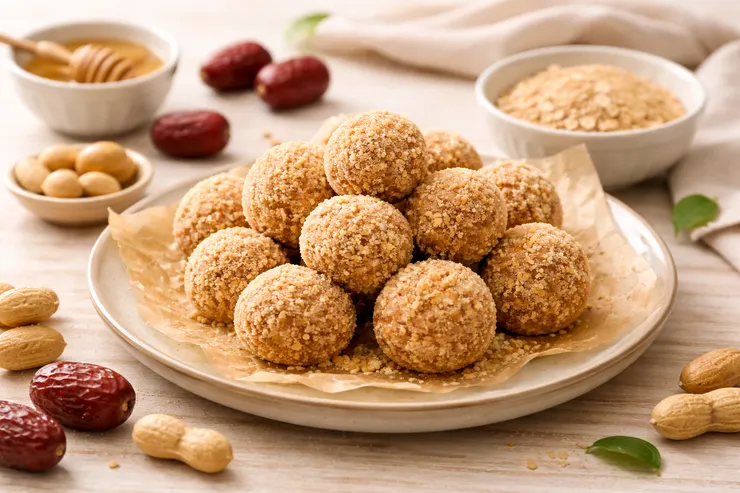 紅棗花生團圓球｜春節親子無火甜點 Image by Frankie