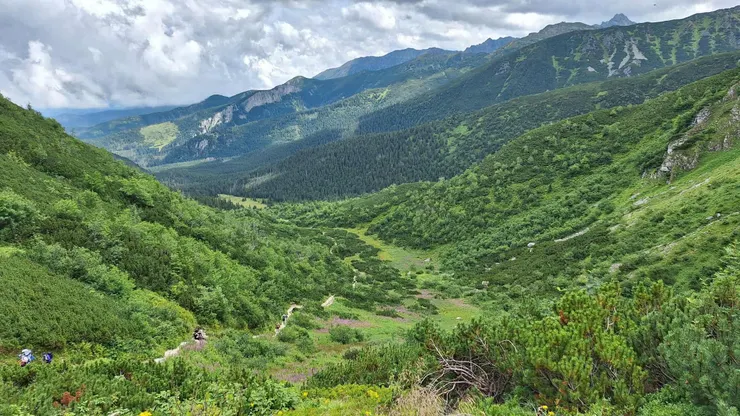 從山上俯瞰，可以看到自己爬上來累死的路線
