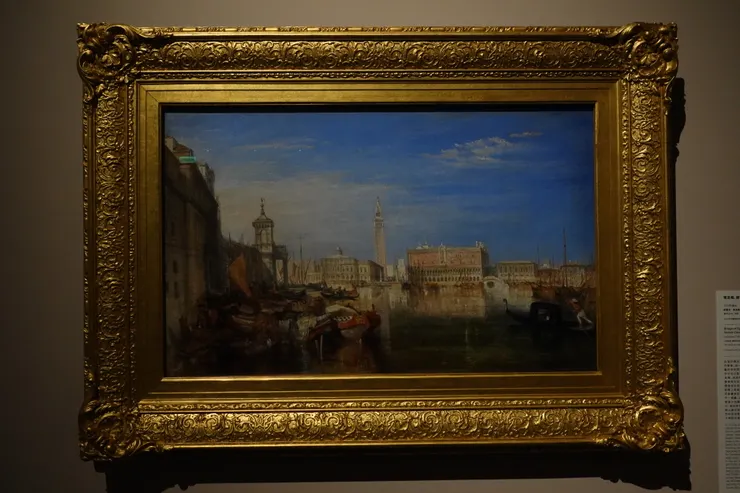 嘆息橋、總督宮和海關大樓，威尼斯：卡納萊托的繪畫(Bridge of Sighs, Ducal Palace and Custom-House, Venice: Canaletti)，威廉·透納(Joseph Mallord William Turner)完成於1833年。