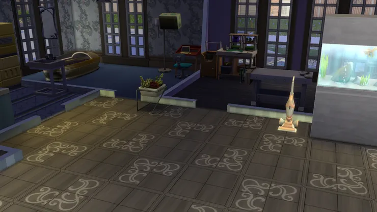 我都是一邊玩一邊拍照，所以剝開了牆，看到房間內部。