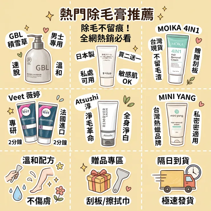 【除毛膏推薦】拒絕粗糙黑頭！Dcard/PTT熱議評比：學生平價/無痛淨膚除毛，GBL/MOIKA/Veet