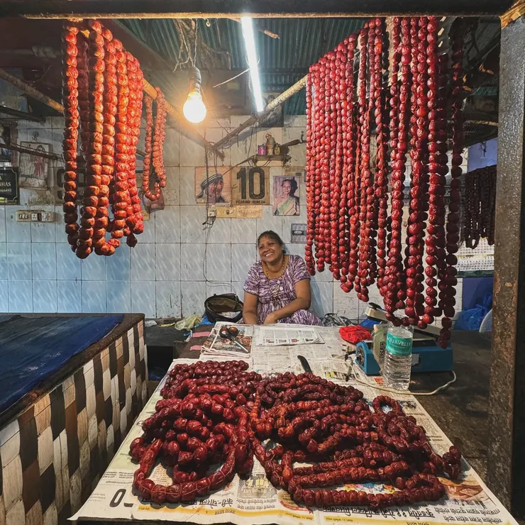 市場賣的豬肉攤,很像項鍊