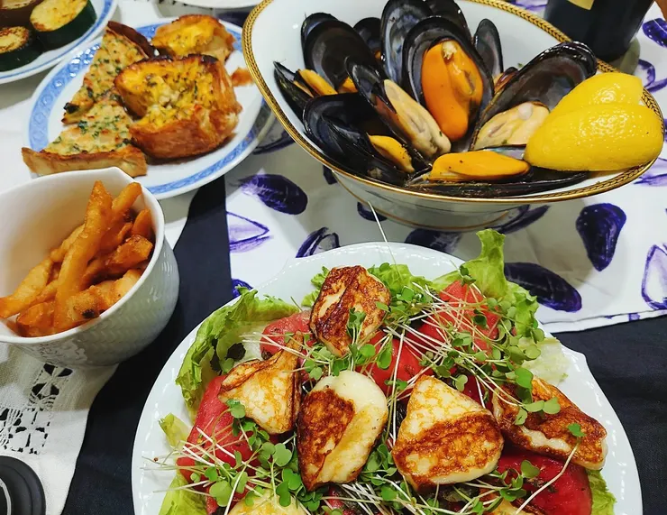 賽普勒斯沙拉，my tips是額外撒上芝麻葉嫩芽，增添一股帶有核果及淡淡辛香的風味。