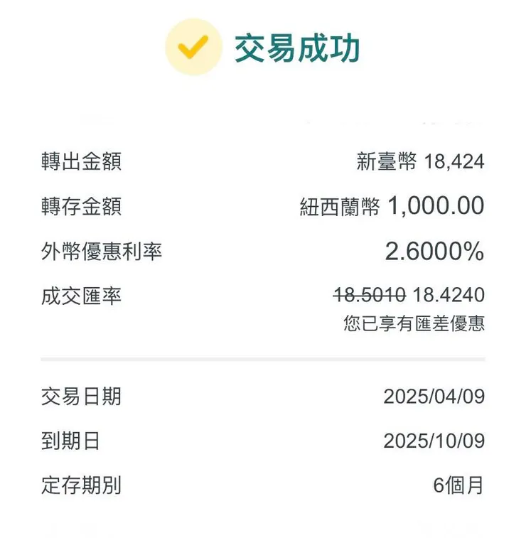 紐元兌新臺幣 (NZD / TWD) 18.5以下。機會難得也是截圖紀念！