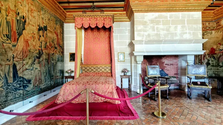 【1樓,賈布里埃爾‧埃特雷的臥室,她是亨利四世的寵妃,上圖提到的旺多姆公爵的母親,為了紀念她命名。】