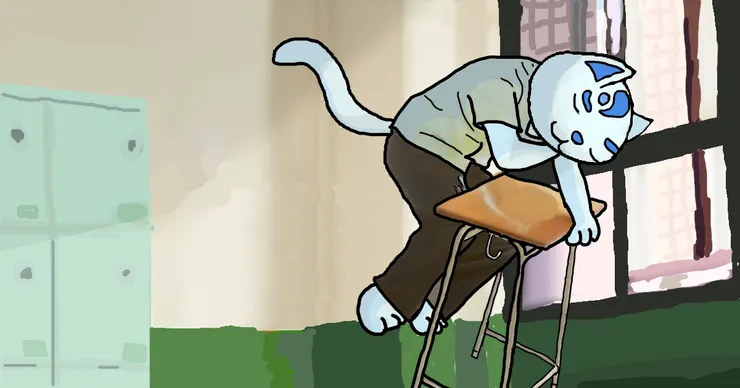 如果，《Moving異能》的奉皙變成貓貓的話。（抱城／繪）