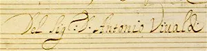 韋瓦第的簽名（維基百科檔案照）