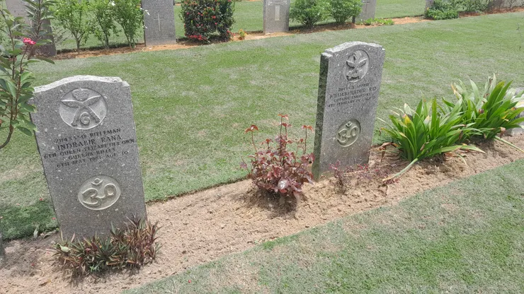 Indrabir Rana步兵和Iccha Bahadur Rai 工兵之墓,二者同屬第6廓爾喀步兵團。-攝於2025年2月18日。