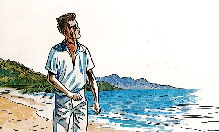 卡繆《異鄉人》的主角在熾熱的海邊