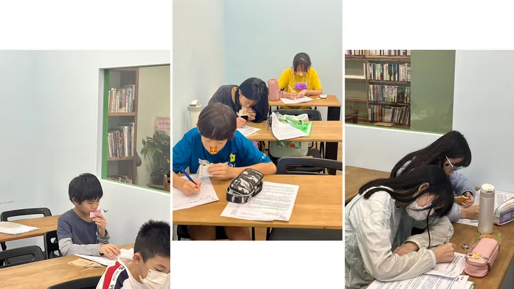 孩子們正在認真品嘗與寫作