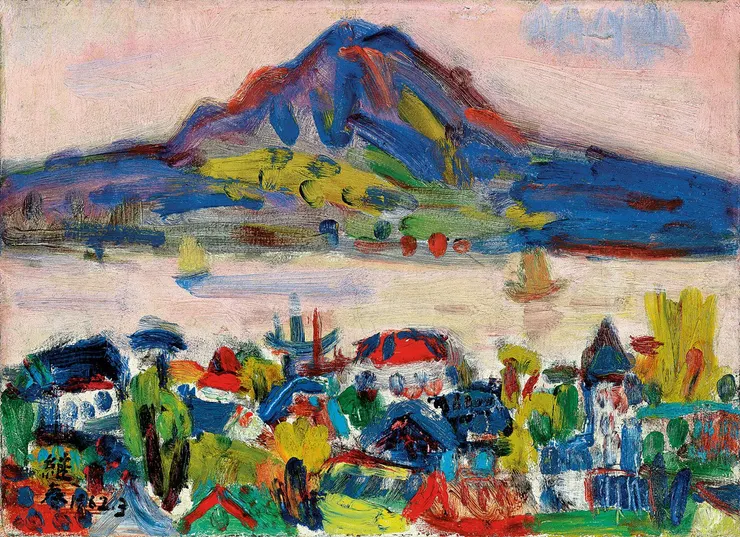 廖繼春,1962,淡水江山風景