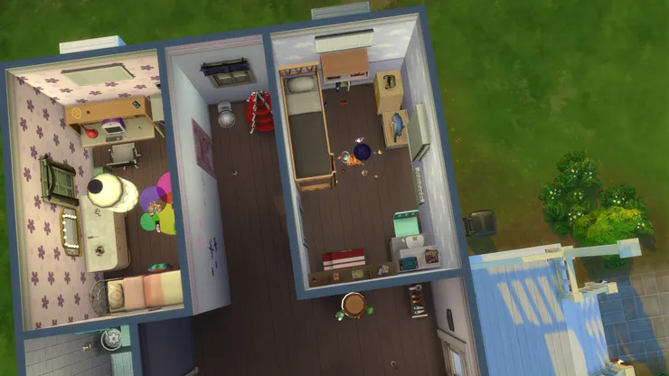 本來這個很大的房間，但就是太大了，不好看也不好用，所以我改建成兩個房間。