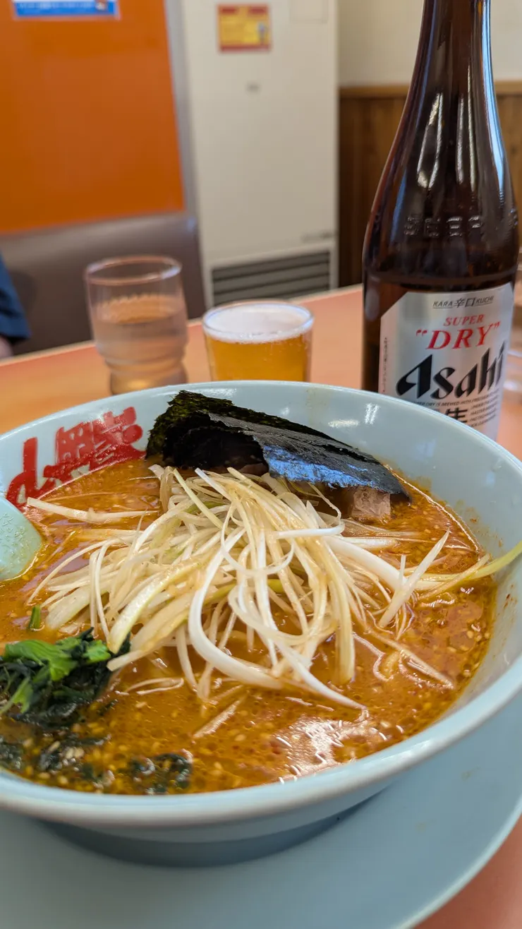 泡完湯後的啤酒和拉麵最美味了