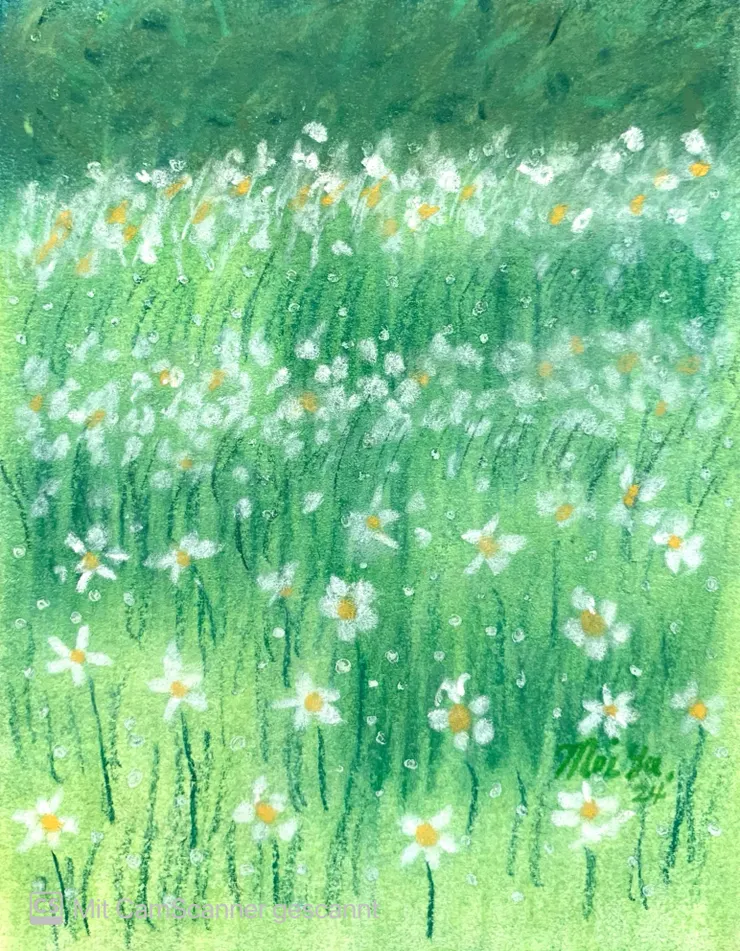 嬌嫩的小花，滋長於青青的湖畔