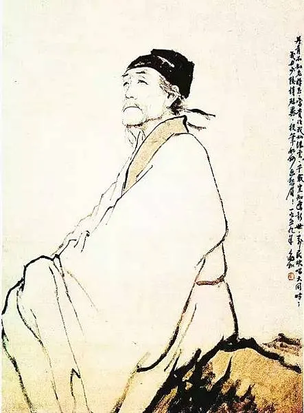 杜甫像1959年，蔣兆和，紙本水墨，縱131厘米，橫90厘米，中國歷史博物館藏