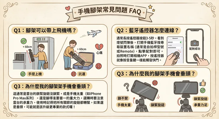 手機腳架常見問題FAQ