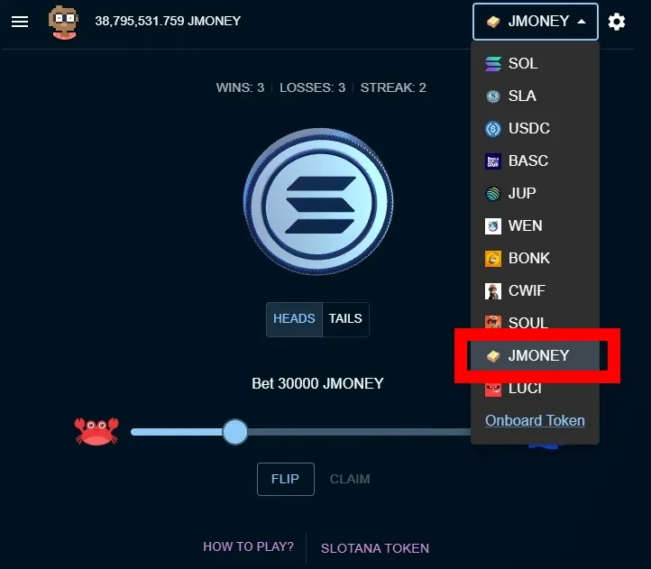 Slotana JMoney 遊玩介面