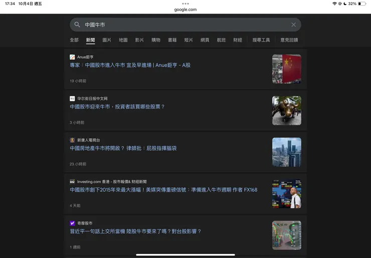 媒體統一宣傳中國的牛市-GOOGLE搜尋結果