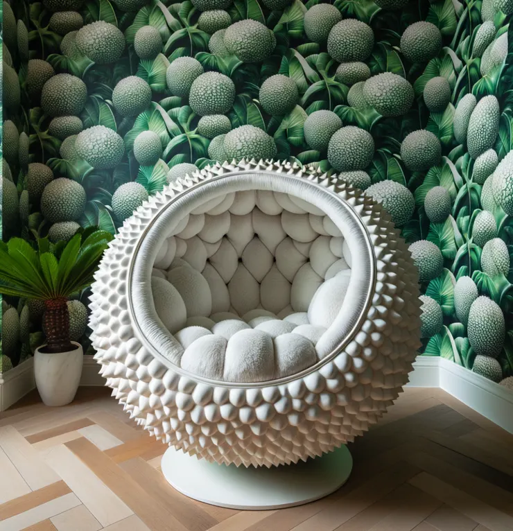 Chatgpt官網上提供生成測試圖片：創意室內家具的圖片效果