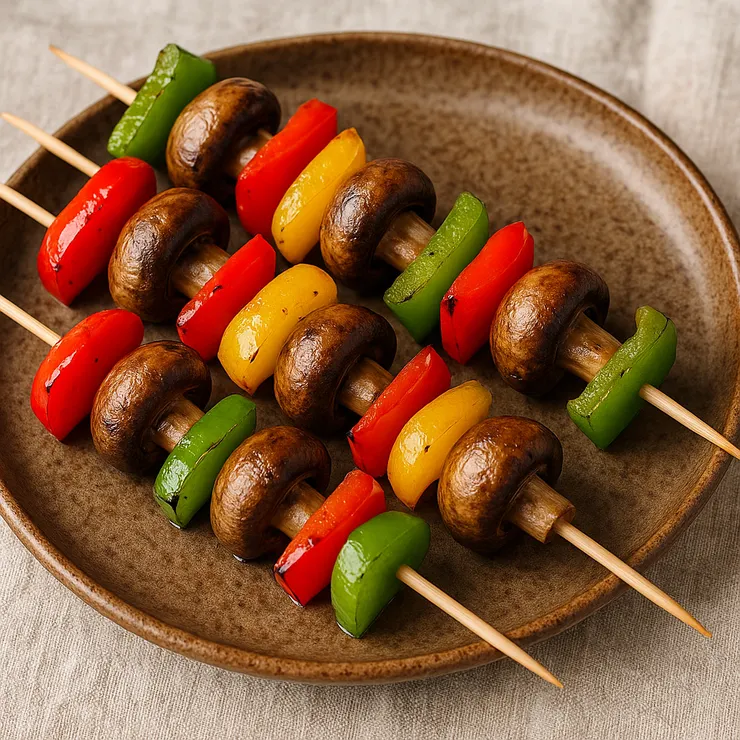 烤彩椒蘑菇串