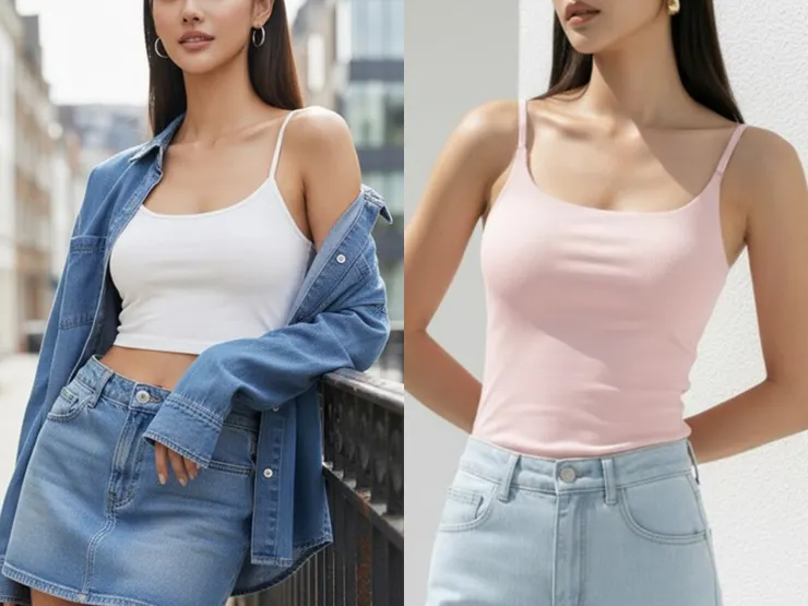 圖說：經典商品「挺波衣」熱銷回歸，包括短版低胸「小心機BraTop3.0」（左）、以及高肩線設計「聚焦BraTop4.0」（右），並全新推出質感新色「夢境粉」，成為春夏穿搭必備單品。（資料來源：Wave Shine）
