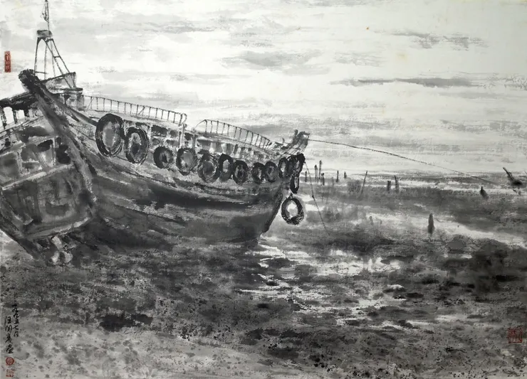 〈夏墅夕照／浯江口夕照〉