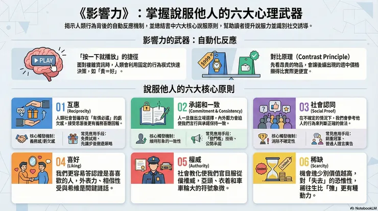 NBLM重點整理圖,視覺化可以幫助更快抓住重點,但深度思考方面,仍依賴個人閱讀