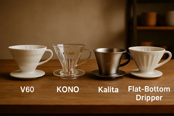 咖啡濾杯差異解析:V60、KONO、Kalita、扇形濾杯,哪一款最適合你?