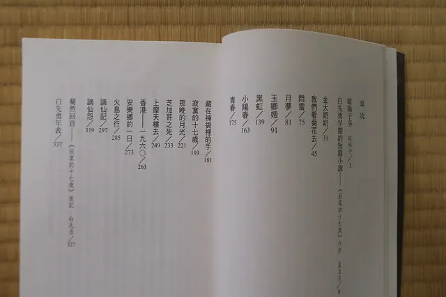 白先勇《寂寞的十七歲》目錄