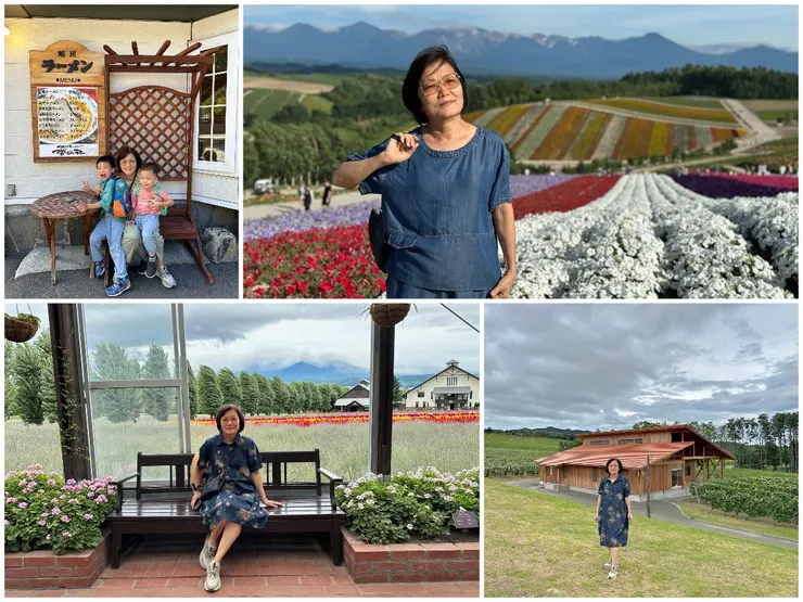 2023北海道,不管坐著還是站著,媽媽都很會擺pose