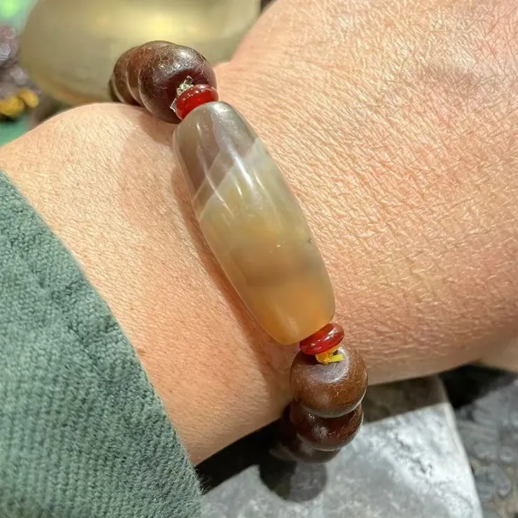 老纏絲瑪瑙天珠配老菩提根