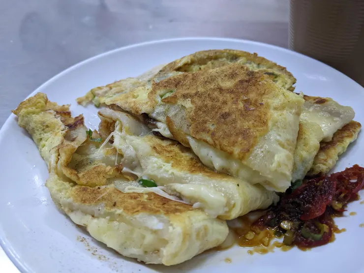 牽絲起司粉漿蛋餅