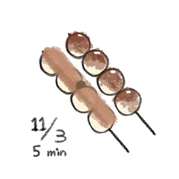 醬油跟栗子口味的烤糰子