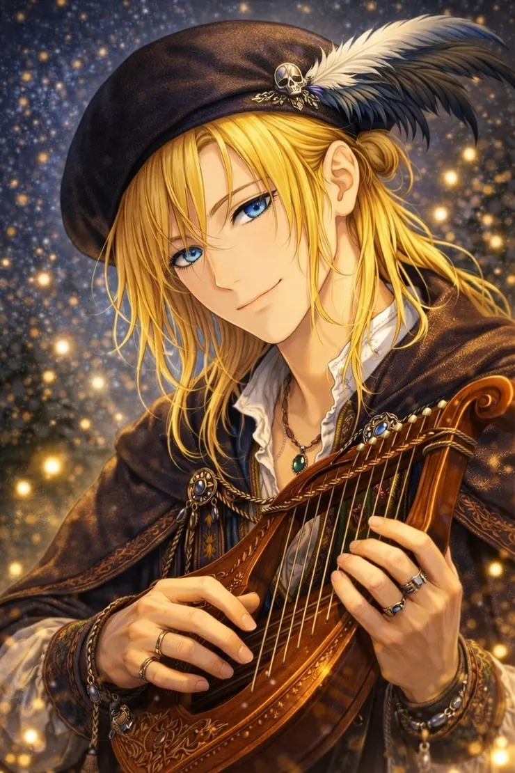 【塞萊斯汀】：藍天、綠地，一座佇立在池邊的純白的石製涼亭，周邊還圍繞著森林。側耳聆聽可以聽見里拉的琴聲，循著聲音而去，便能見到那比陽光還耀眼的一頭金髮。蔚藍色的眼眸忘來，隨後是輕輕的一聲笑，聲音停下，他道。「你好。」放下琴，他憑空變出一盞杯，另一手端著茶壺，道出了香氣逼人的、你所喜愛的茶飲。「歡迎，我的客人。」