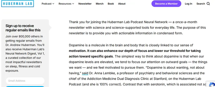 截圖及英文原文出處：Huberman, A. (October 6, 2022) Tools to Manage Dopamine and Improve Motivation & Drive https://www.hubermanlab.com/newsletter/tools-to-manage-dopamine-and-improve-motivation-and-drive 