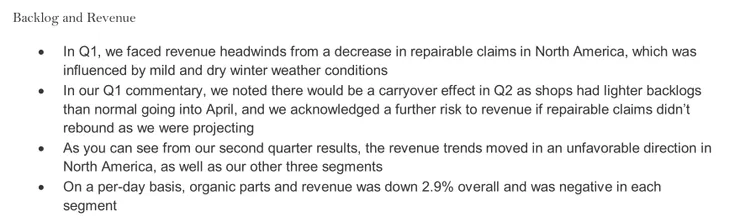 資料來源：LKQ 24Q2 財報