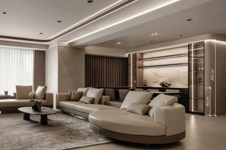 (作品呈現：安居於潮浪之中，比擬頂流飯店宅的精品空間設計｜高雄藝瓦室內設計)