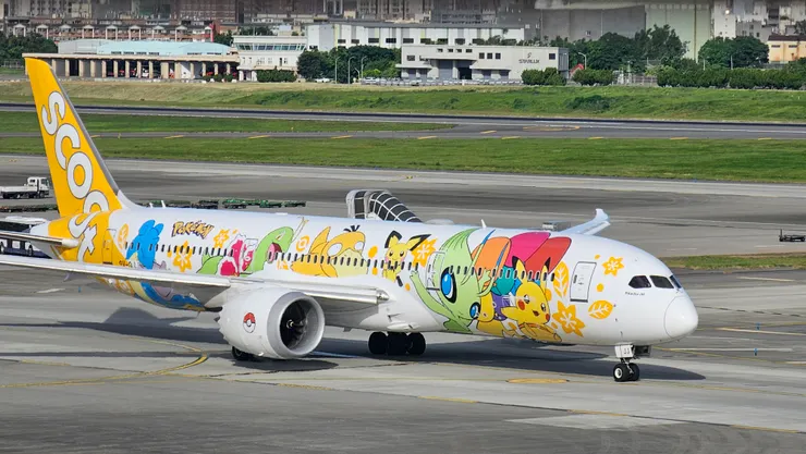 我終於拍到酷航的皮卡丘彩繪機了!開心!