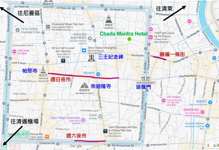 古城區周遭景點示意圖